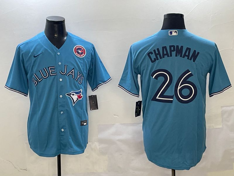 Men Toronto Blue Jays #26 Chapman Light Blue White Game 2025 Nike MLB Jersey style 4